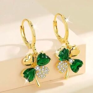 New Fashion Rhinestone St. Patrick’s Day Dangle Sparkling Earrings
